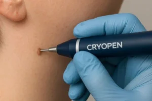 Person receiving skin tag removal North Acton